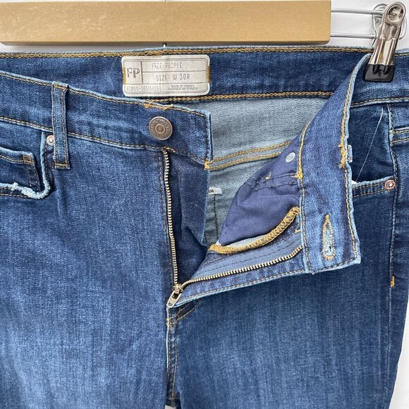 Free People Distressed Skinny Jeans High Rise Denim Cotton Stretch NWT Womens 30 - Picture 9 of 14